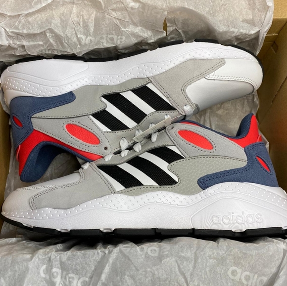 NEW Adidas Crazy Chaos Casual White Red Blue Men Sneakers Size 8 - Picture 2 of 4